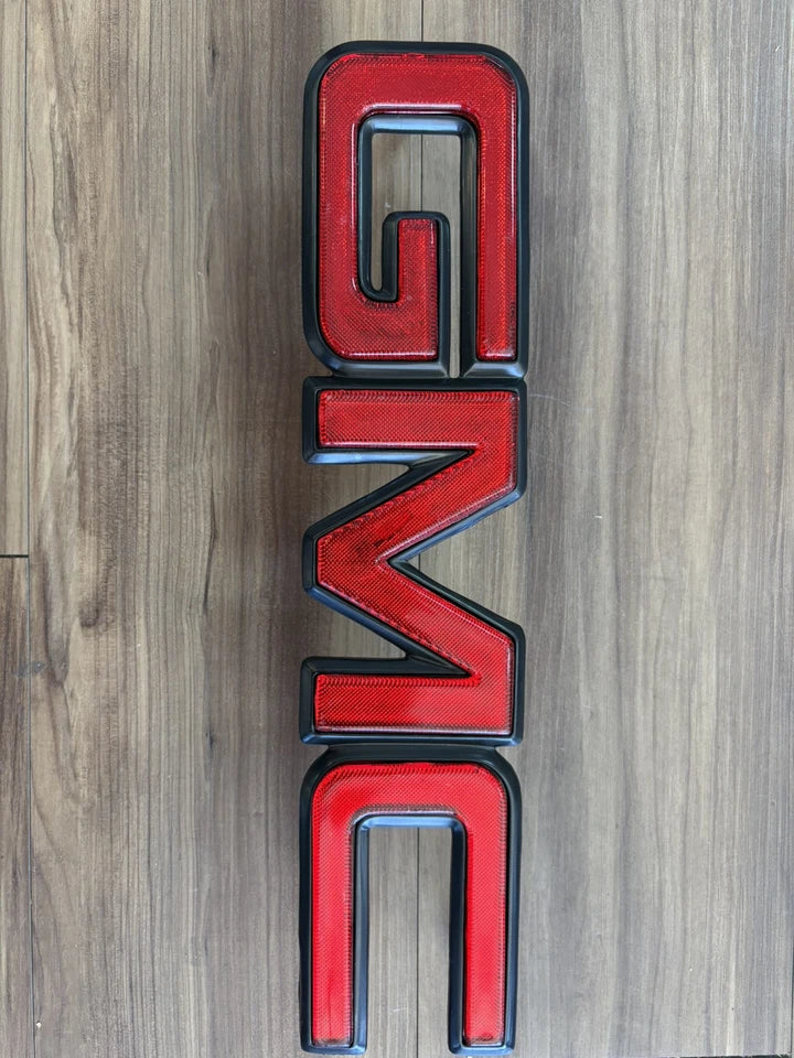 Front Badge GMC Fits 1994-1998 GMC Pick Up Red/Black OBS