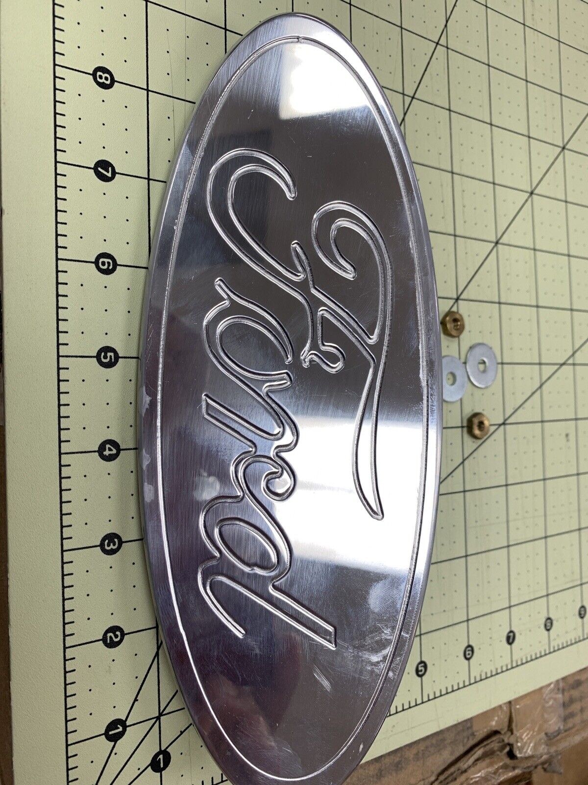 9” Ford Billet Emblem Polished Aluminum