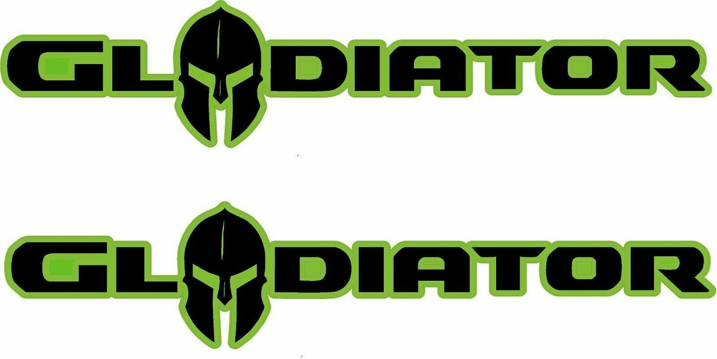 19-20 Gladiator JT Hood Decal 24" Black W Green Outline Made In USA Pair
