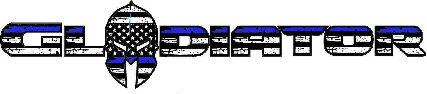 19-20 Gladiator JT 24" Long Hood Decal THIN BLUE LINE PAIR