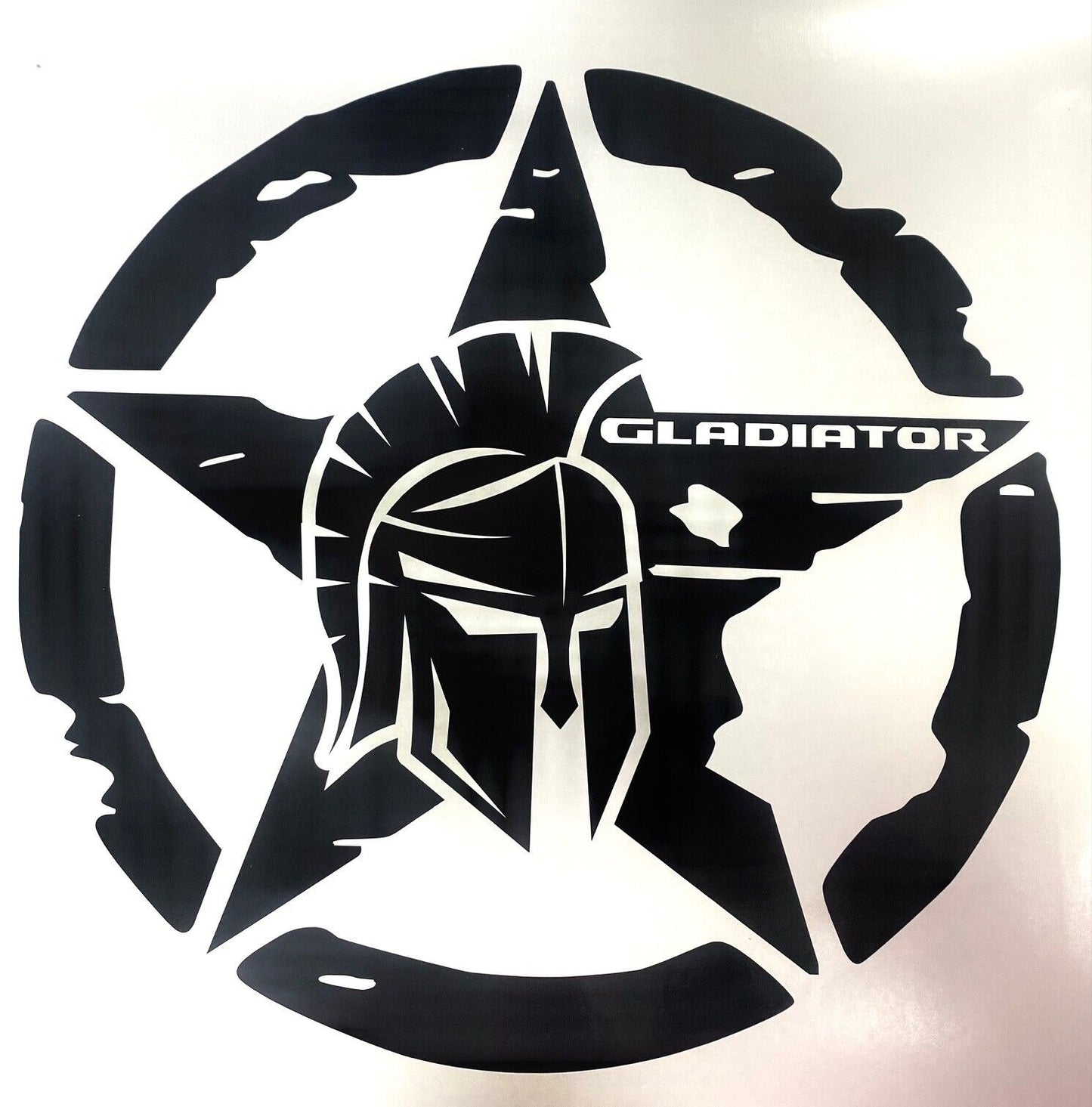 GLADIATOR DECAL STAR WITH SPARTAN HELMET 18" HOOD OR DOOR