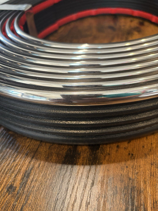 BLACK/CHROME Side Molding Trim 1988-98 Chevy/GMC Truck SUVs OBS 26ft Roll